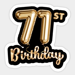 71st Birthday Gifts - Party Balloons Gold Sticker